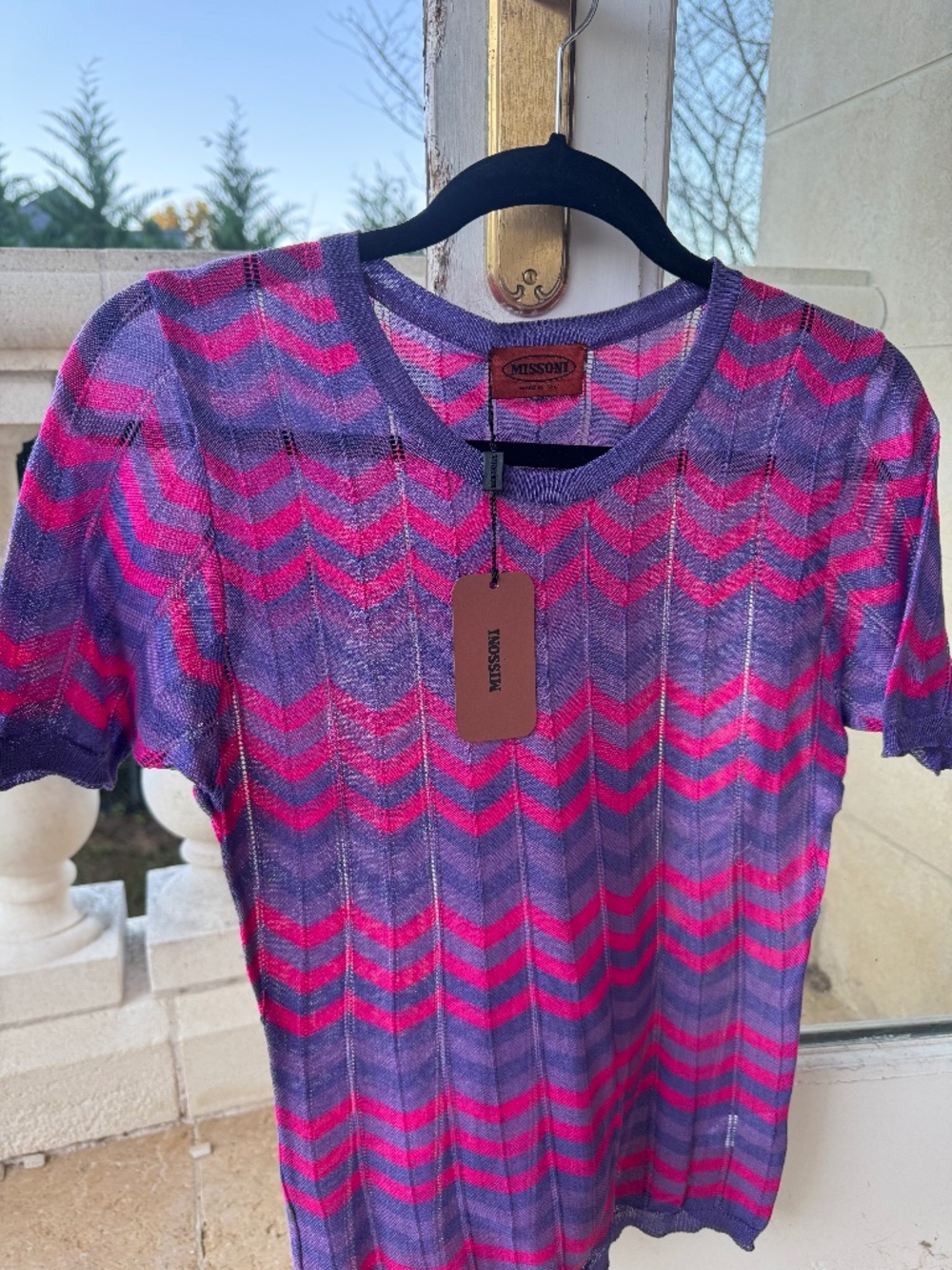 Missoni Purple/Pink Chevron Knit Top